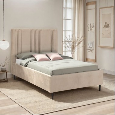 Maine Taupe Velvet Bed