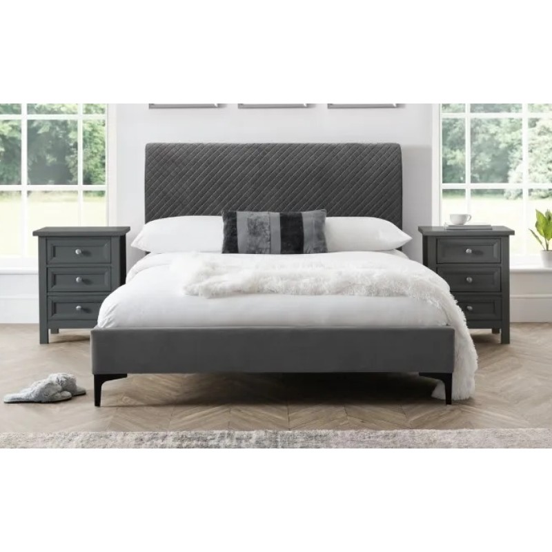 Sanderson Diamond Quilted Velvet Bed Sanderson Diamond Quilted Velvet Bed