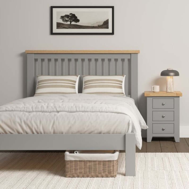 Windsor Pebble Grey/Oak Bed Windsor Pebble Grey/Oak Bed