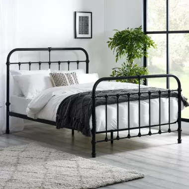 Logan Black Metal Bed
