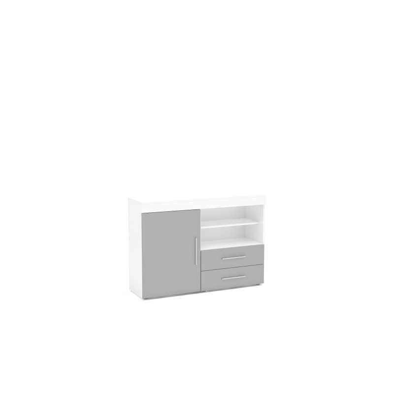 Edgeware White & Grey 1 Door 2 Drawer Sideboard
