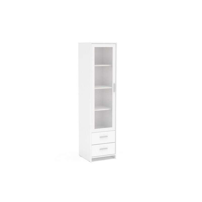 Edgeware White Glass Door Cabinet