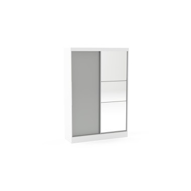 Lynx White & Grey 2 Door Sliding Wardrobe with Mirror