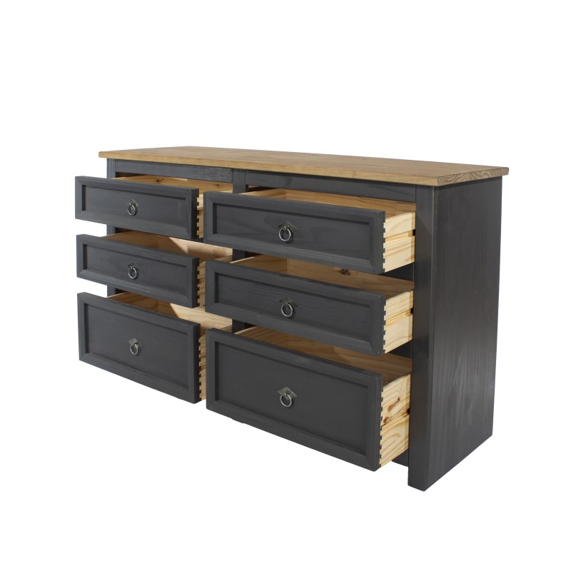 Corona Carbon 3+3 Drawer Wide Chest