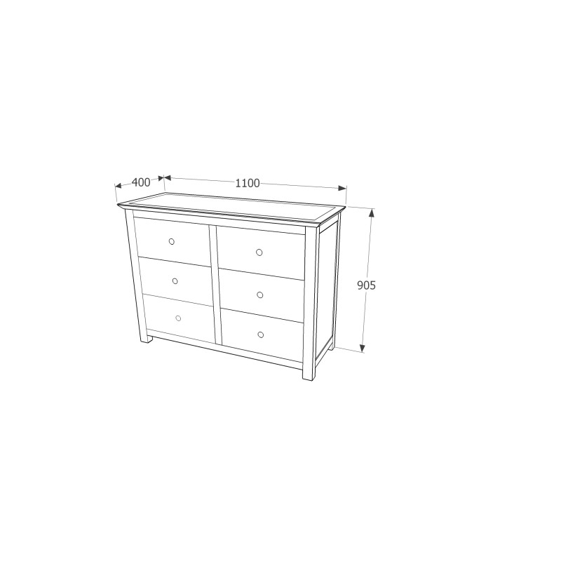 Elgin 3+3 Drawer Wide Chest