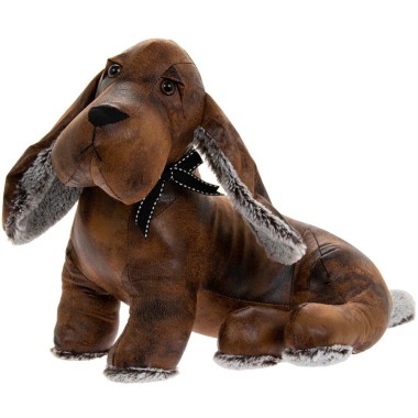 Sitting Dachshund Faux Leather Doorstop