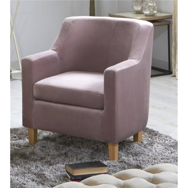 Eva Pink Velvet Armchair