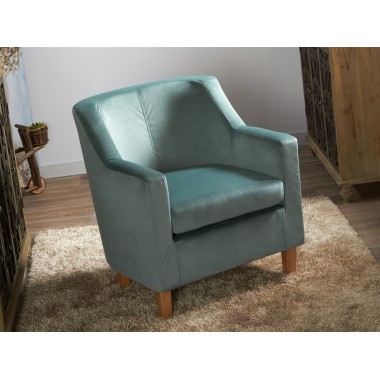 Eva Turquoise Velvet Armchair