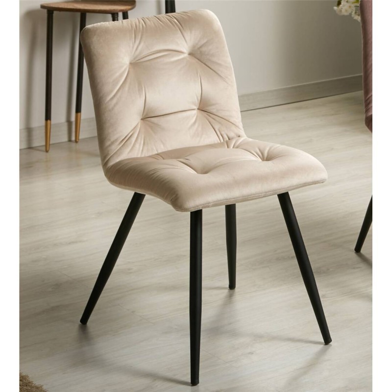 Ionela Beige Velvet Chair