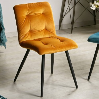 Ionela Mustard Velvet Chair