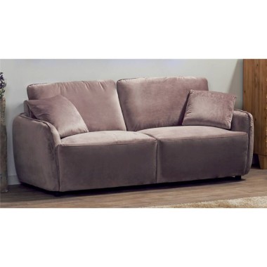 Selma Pink Velvet 3 Seater Sofa