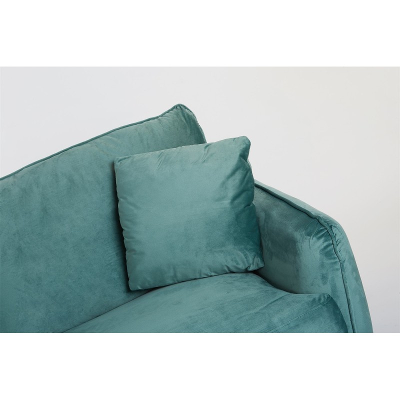 Selma Turquoise Velvet 2 Seater Sofa