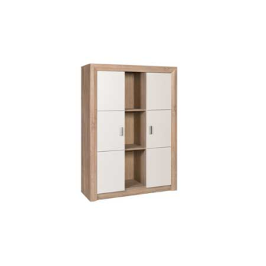 Dado Oak & White 2 Door 2 Shelf Display Unit