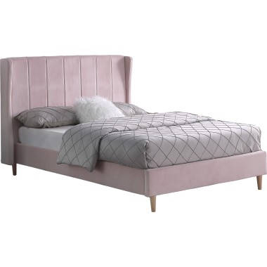 Amelia Pink Velvet Bed