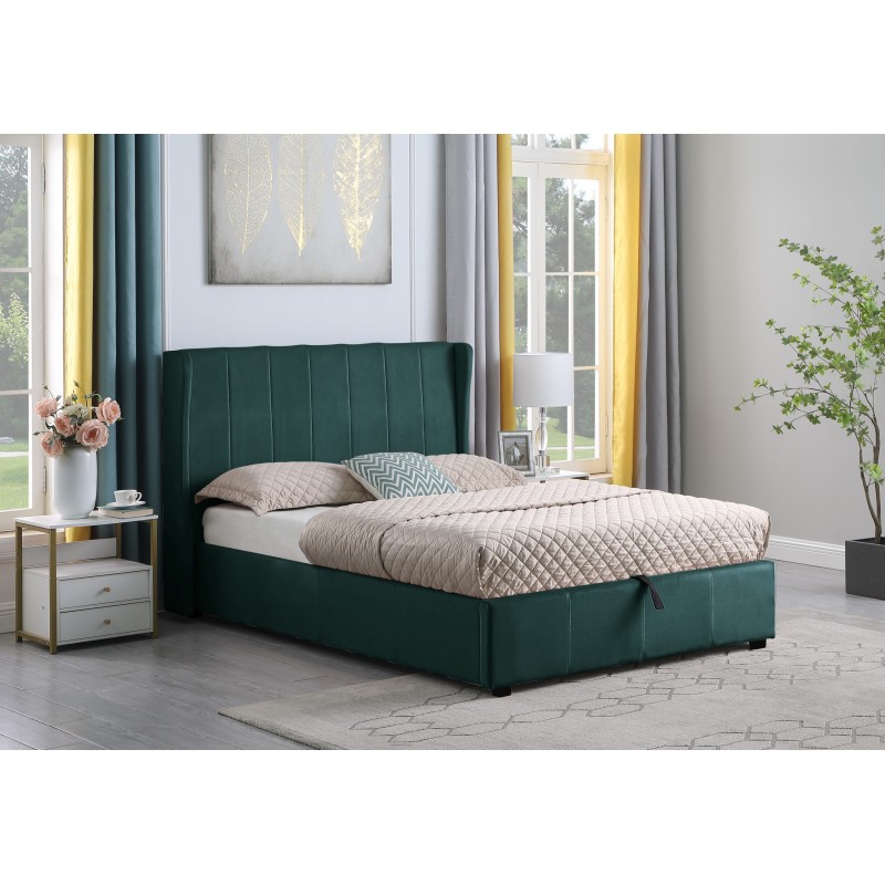 Amelia Plus Green Velvet Storage Bed