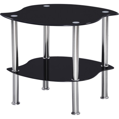 Colby Black Glass Lamp Table