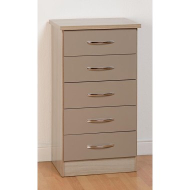 Nevada Oyster 5 Drawer Narrow Chest