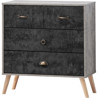 Nordic Charcoal 2+2 Drawer Chest