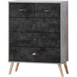 Nordic Charcoal 3+2 Drawer Chest