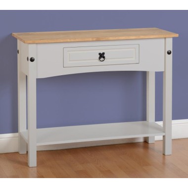 Corona Grey 1 Drawer Console Table With Shelf