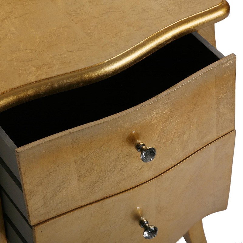 Cagliari Gold 2 Drawer Bedside Cabinet